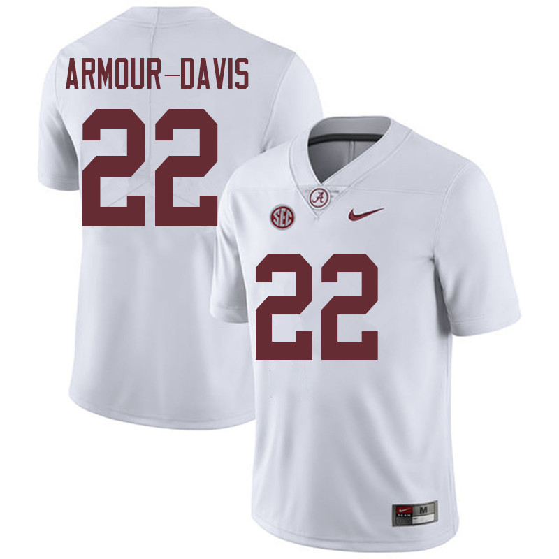 Alabama Crimson Tide Men's Jalyn Armour-Davis #22 White NCAA Nike Authentic Stitched 2018 College Football Jersey JK16Z48TX